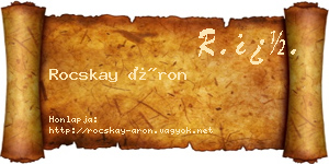 Rocskay Áron névjegykártya