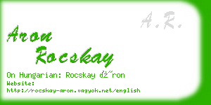 aron rocskay business card